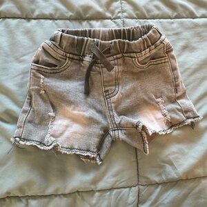 Little Bipsy cut off denim shorts green